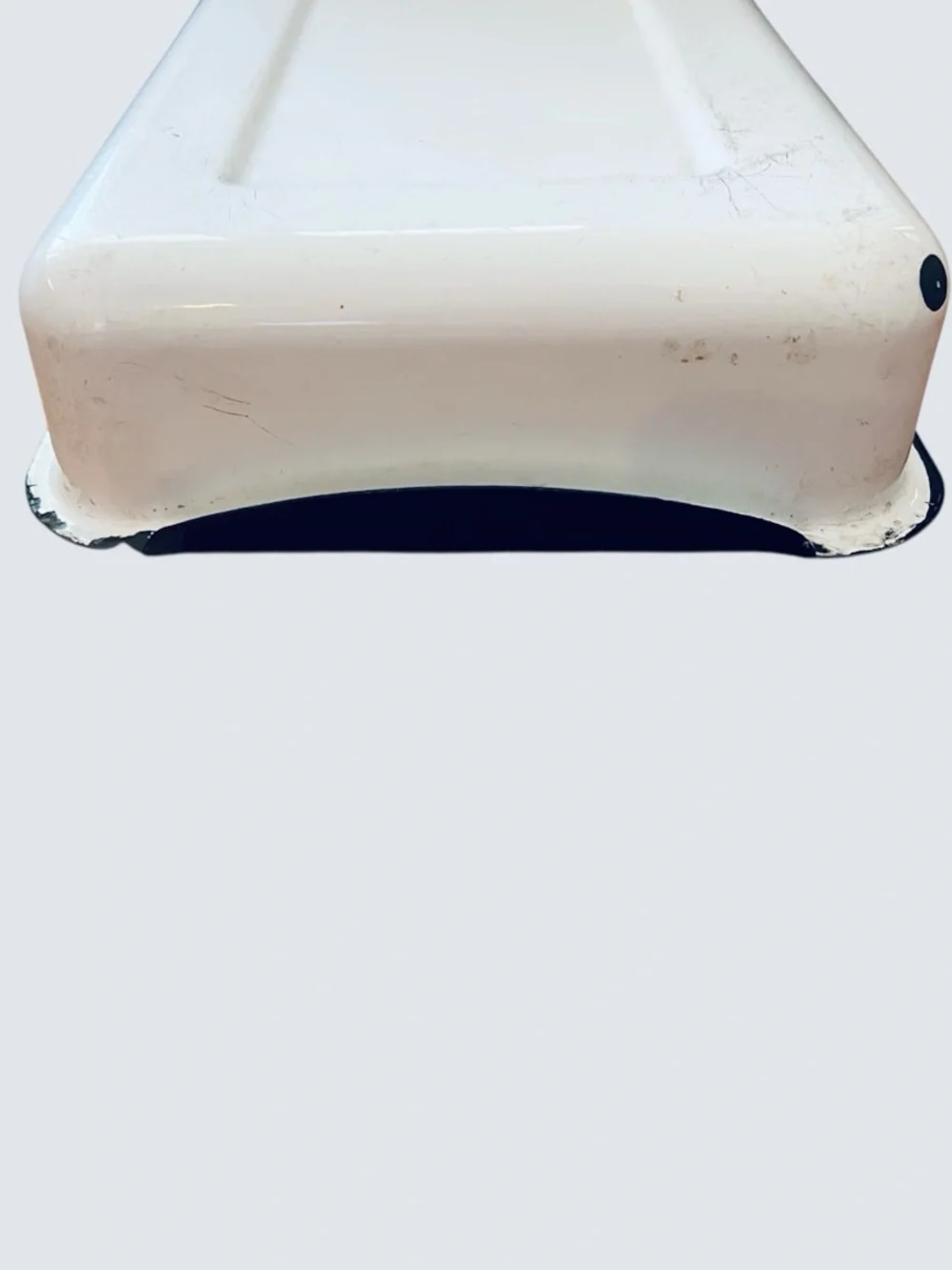 Vintage White Enamel Rectangular Bakeware Roasting Pan